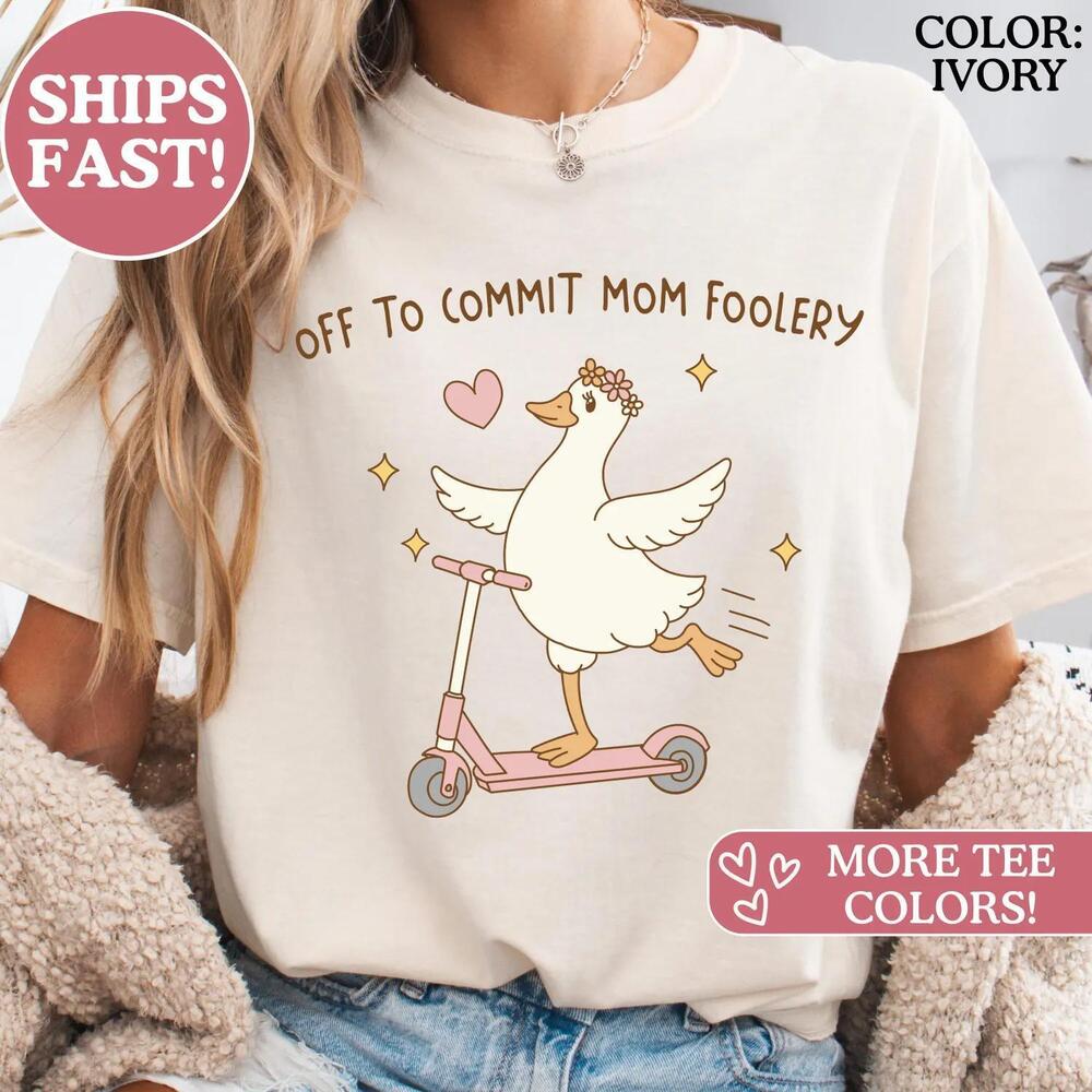 New Mama Goose On A Scooter Shirt For MotherDay Gift